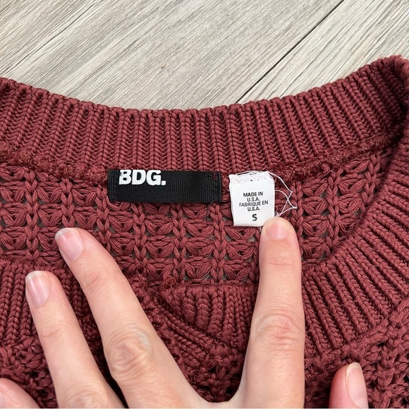 BDG Burgundy Knit Pullover - Picture 2 of 4